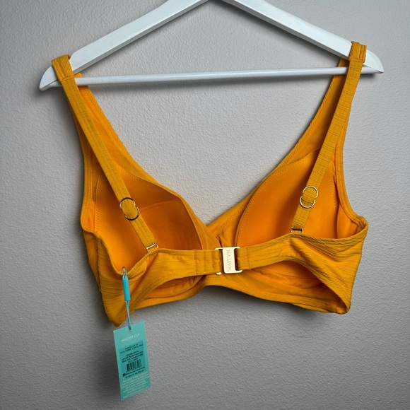 Sea Level Australia Cross Front MULTIFIT Cup Bikini Top Swimsuit Orange NWT - Picture 12 of 16